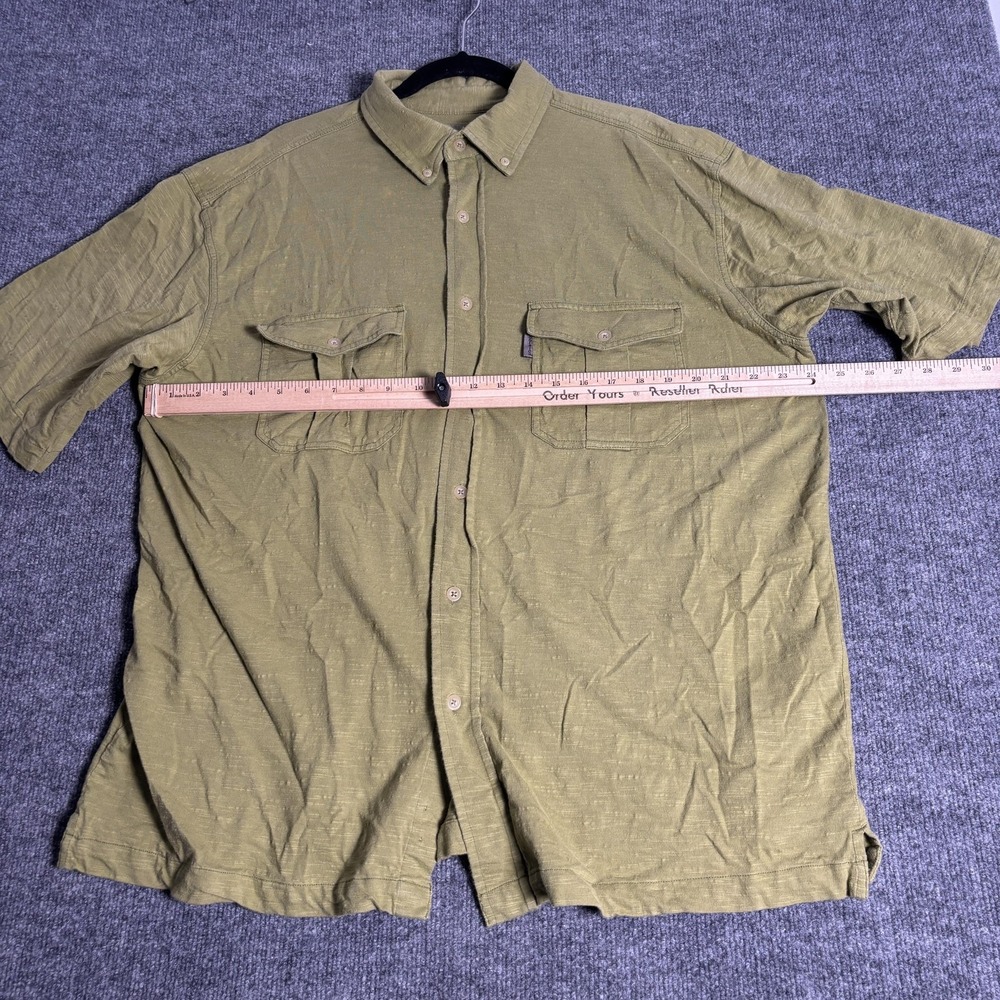 Woolrich Shirt Mens XL Olive Green Short Sleeve Button Front Cotton Pockets - Picture 13 of 15